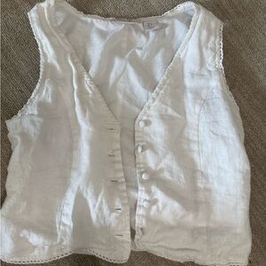Laura Ashley White Sleeveless Top